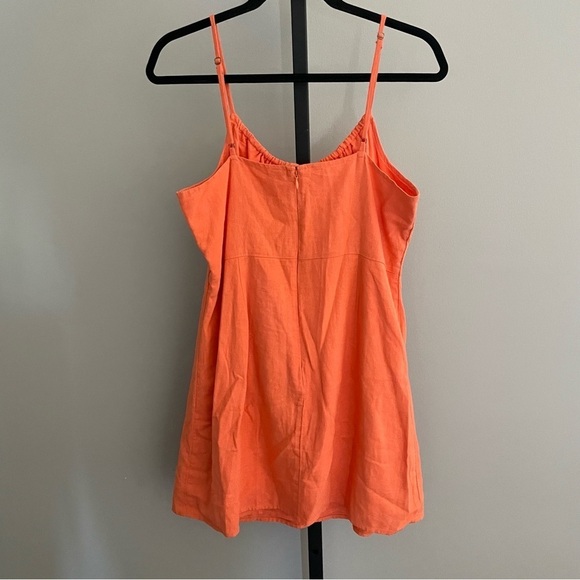 BP Orange Linen Blend Sleeveless Mini Dress Size Large - Picture 2 of 4